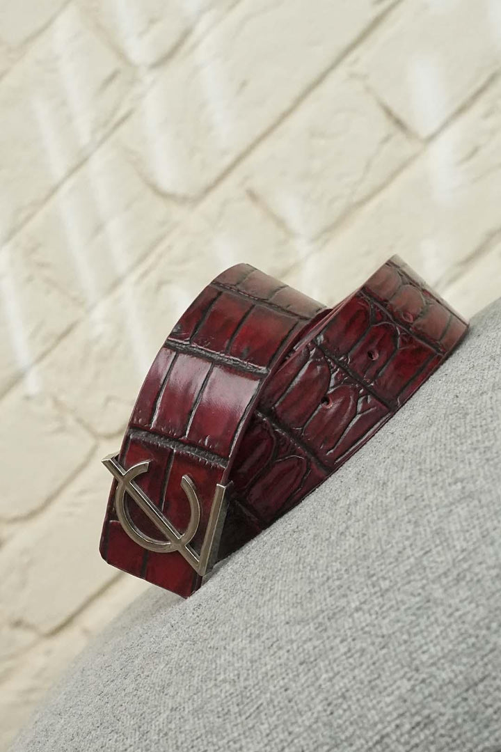 LEATHER BELT A1293 RED