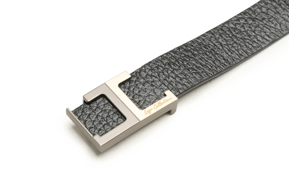 LEATHER BELT A1340 BKA - LOGO