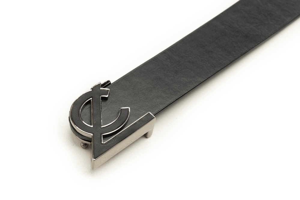 LEATHER BELT A1349 BKA - LOGO