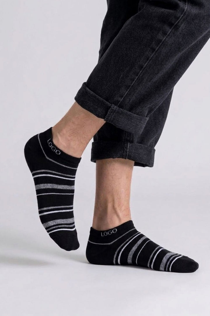 LOGO MENS ANKLE COTTON SOCKS (PACK OF 2)
