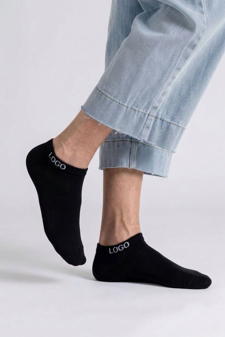 LOGO MENS ANKLE COTTON SOCKS (PACK OF 2)