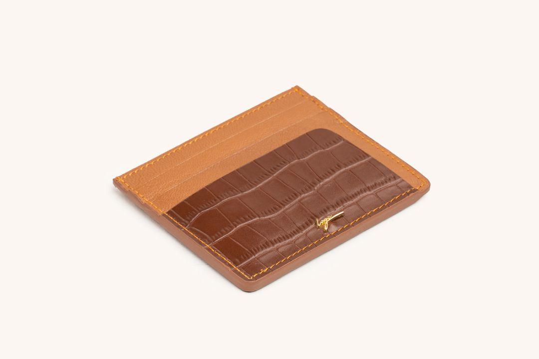 CARD WALLET CH451 TAN  "RFID PROTECTION" - LOGO | OPIA