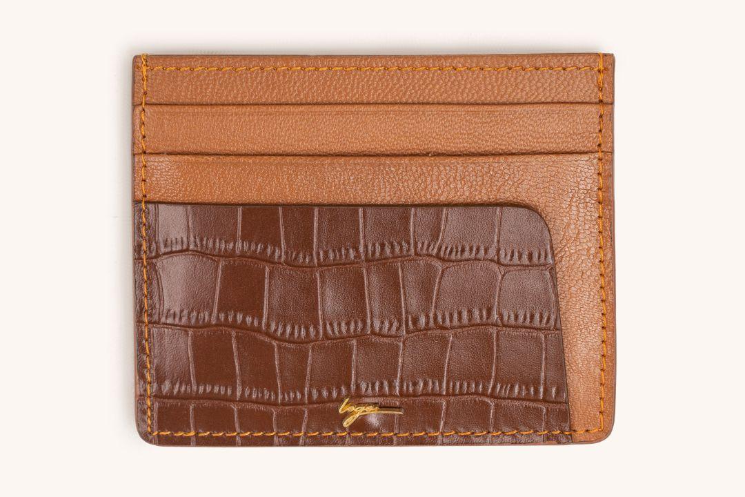 CARD WALLET CH451 TAN  "RFID PROTECTION" - LOGO | OPIA