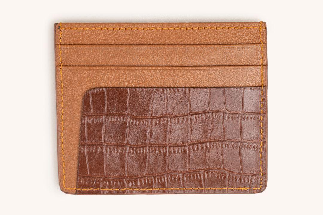 CARD WALLET CH451 TAN  "RFID PROTECTION" - LOGO | OPIA